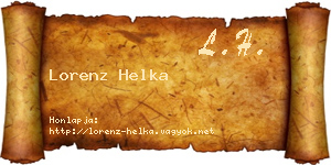 Lorenz Helka névjegykártya